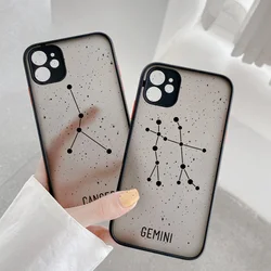 Dodici costellazioni custodie per telefoni per iPhone 11 12 13 14 15 Pro Max Mini custodia per iPhone 8 7 Plus X XR XS Max Cover posteriore