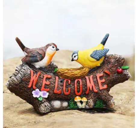 Hello bird welcome to automatic induction usher shop bearer doorbell garden furnishings sculpture decoration crafts