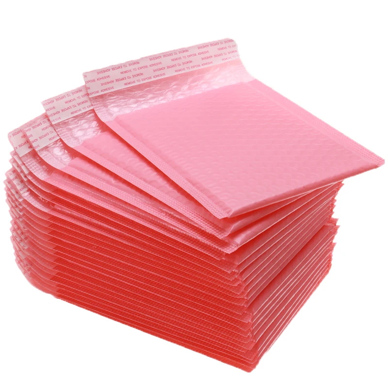 Новинка 50 шт./лот Розовые Конверты из пенопласта конверты самозапечатывающиеся конверты мягкие Конверты Сумки для доставки конверты с пузырьками