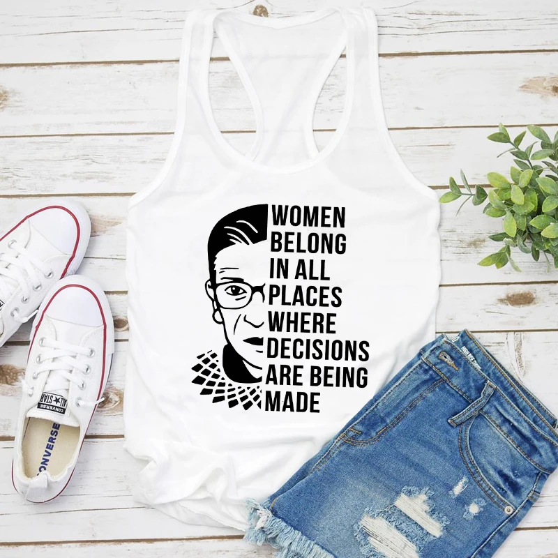 Women Belong In All Places Tank Fashion Women Sleeveless Feminist Vote Tops