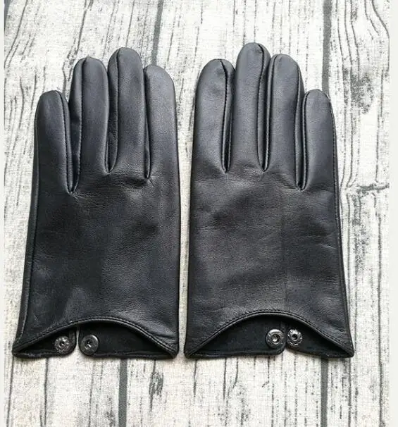 Men\'s autumn winter genuine leather glove male natural sheepskin leather driving riding glove R3236