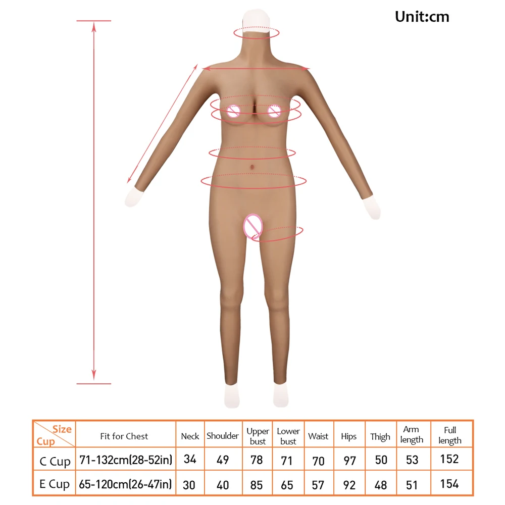 KnowU Full Bodysuit Crossdress Silicone Breast Form C/E Cup Boobs Transgender Drag Queen трансвестит Transgénero транссексуалов