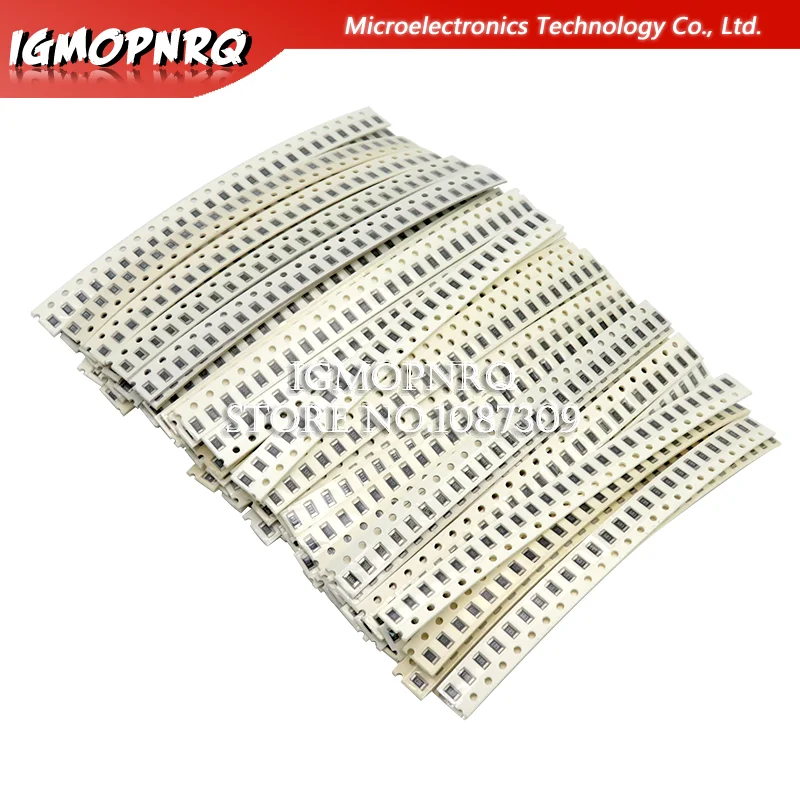 2000PCS 10 ohm-910K ohm 1206 SMD Resistor Kit Assorted set 5% 80values*25PCS SMD Resistors 10K 470/100/680 ohm resistance pack