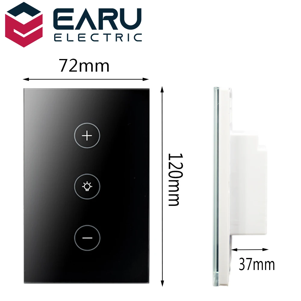 US WiFi Smart Glass Panel Wall Touch Switch Light Dimmer Switch Smart Life Tuya APP Remote Control for Amazon Alexa Google Home