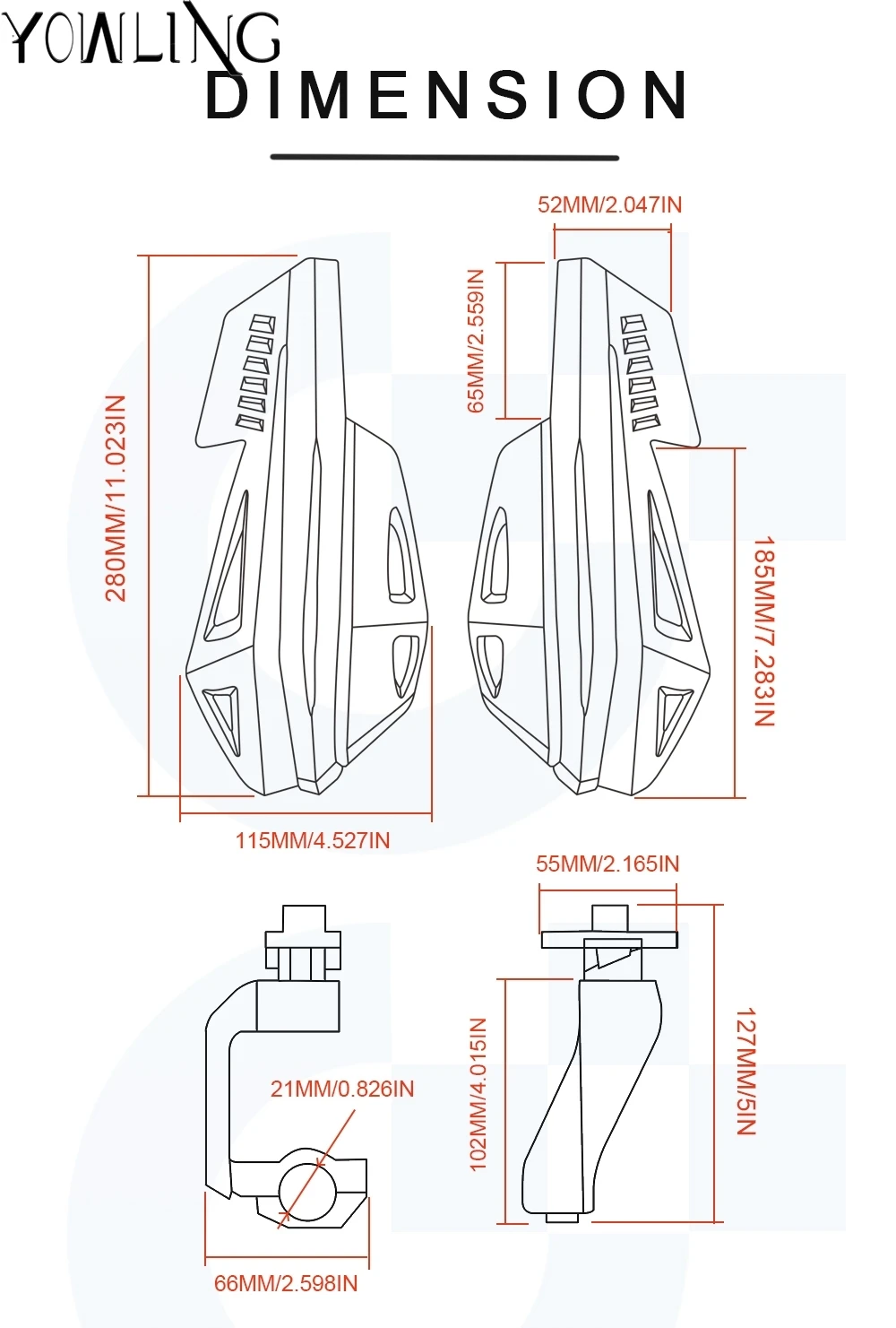 Moto Mano Guard Paramani Shield Antivento Protector Gear per Husqvarna Fx Fc/Fe 250 350 450 501 2014 2015 2016 2017