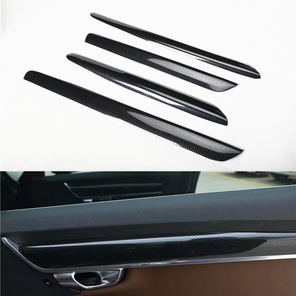 New Car Door Panel Decoration Strips Trim Styling For Volvo S90 2016-2021 ABS Auto Molding Accessories 4pcs