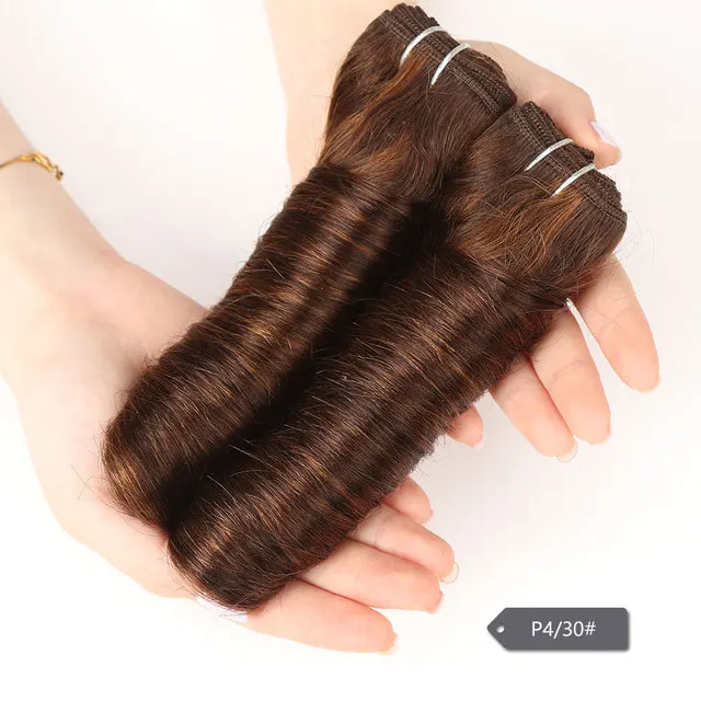 Sleek Doppel Gezogen Lose Welle Farbe P4/27 P6/27 P1B/30 P4/30 Brasilianische Remy menschliches Haar Bundles 1Pcs Hollywood Welle Haar Bundles