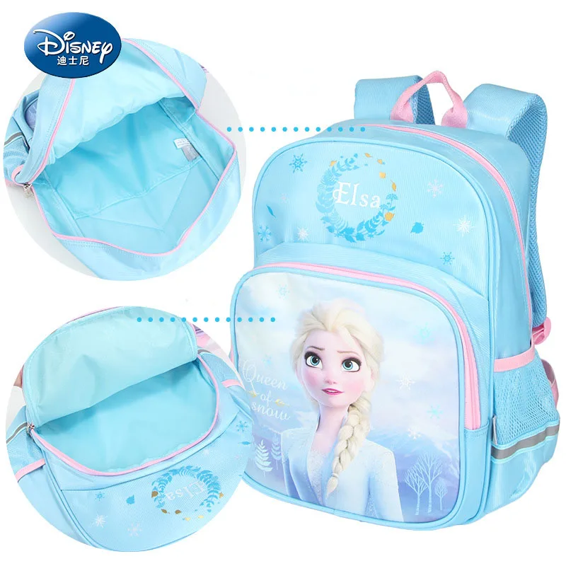 Disney Princess Girl Backpack Frozen Snow Queen Elsa Schoolbag Primary Student Outdoor Travel Light Storage Children Backpack