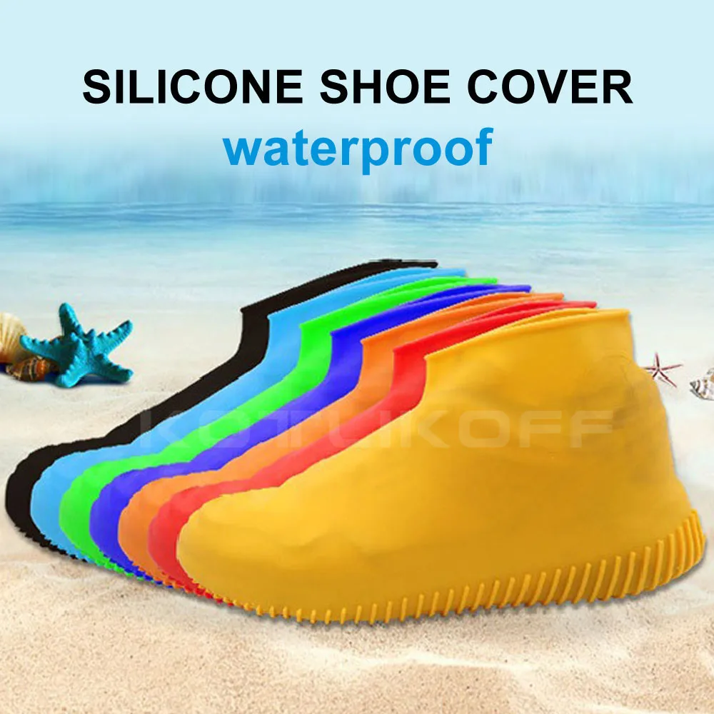 KOTLIKOFF Waterproof Shoe Cover Silicone Material Unisex Shoes Protectors Rain Boots for Indoor Outdoor Rainy Days Reusable