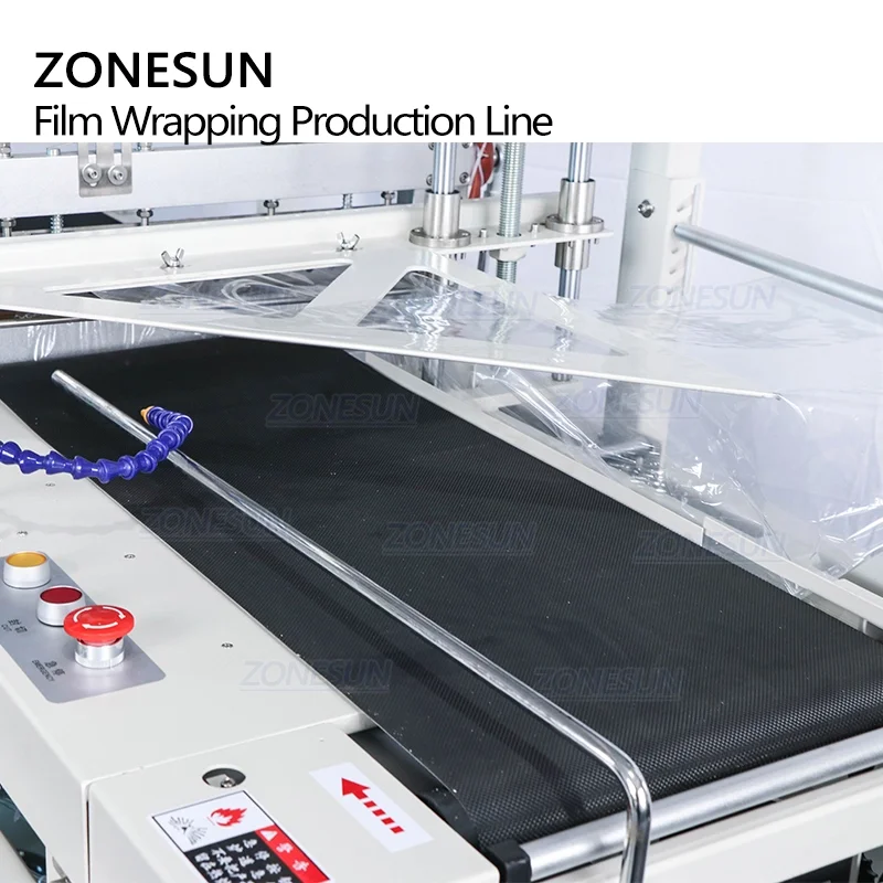 ZONESUN ZS-SPL1 Automatic Carton Box Shoes Pet Bottle PVC PP PE POF Film Heat Tunnel Shrink Wrapping Packaging Sealing Machine