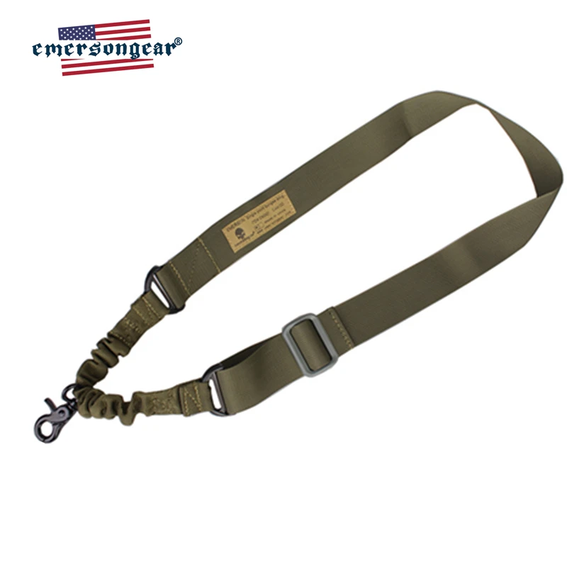 Emersongear Tactical Single Point Gun Sling Hunting Airsoft Rifle Shoulder Strap Bungee Belt Rope W Metal Hook Hiking Outdoor