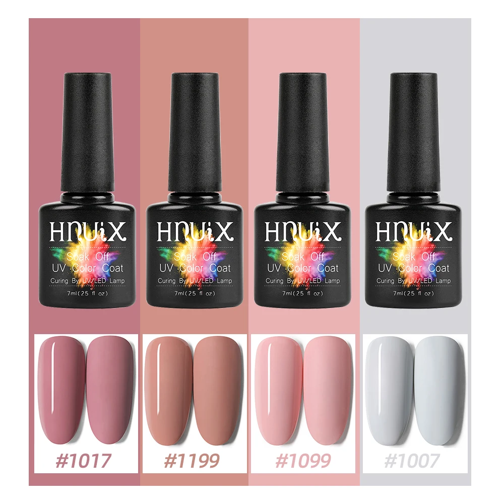 Hnuix 7ml unha gel polonês primavera verão cor de longa duração híbrido para base fosco casaco superior embeber uv led diy unha arte gel