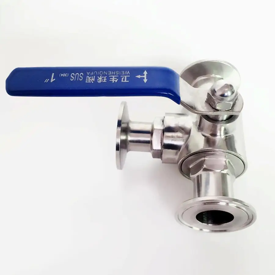 

Fit 76mm Pipe OD x 3" Tri Clamp Sanitary T-Port Ball Valve SUS 316L Stainless Beer Brewing Home