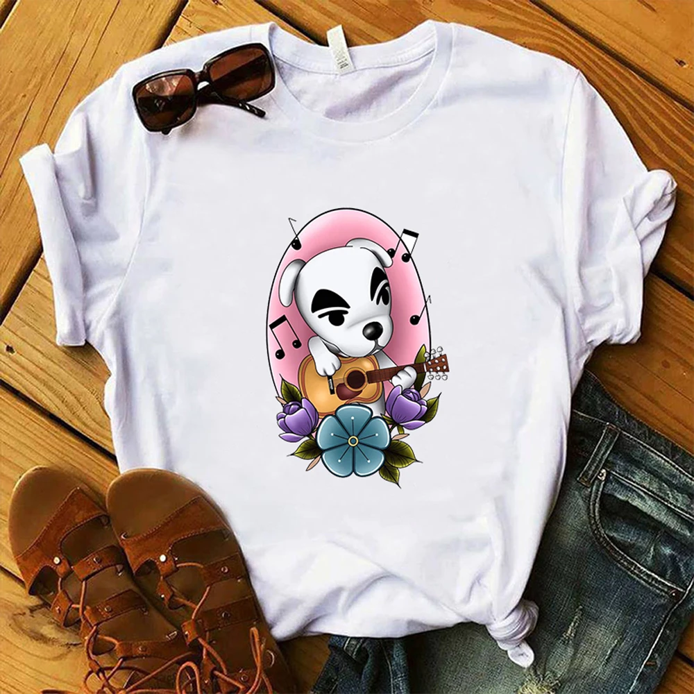 Summer White Camiseta Tops Female Clothes Vintage Japanese Animal Crossing Gaming Women T Shirt Harajuku Aesthetic T-shirt