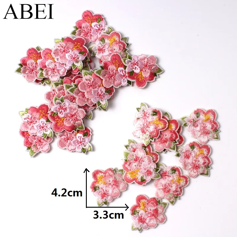 10pcs Embroidery Flower Patches Iron On flowers Stickers For Garments Hats Shoes Decoration DIY Jeans Bags Sweaters Appliques