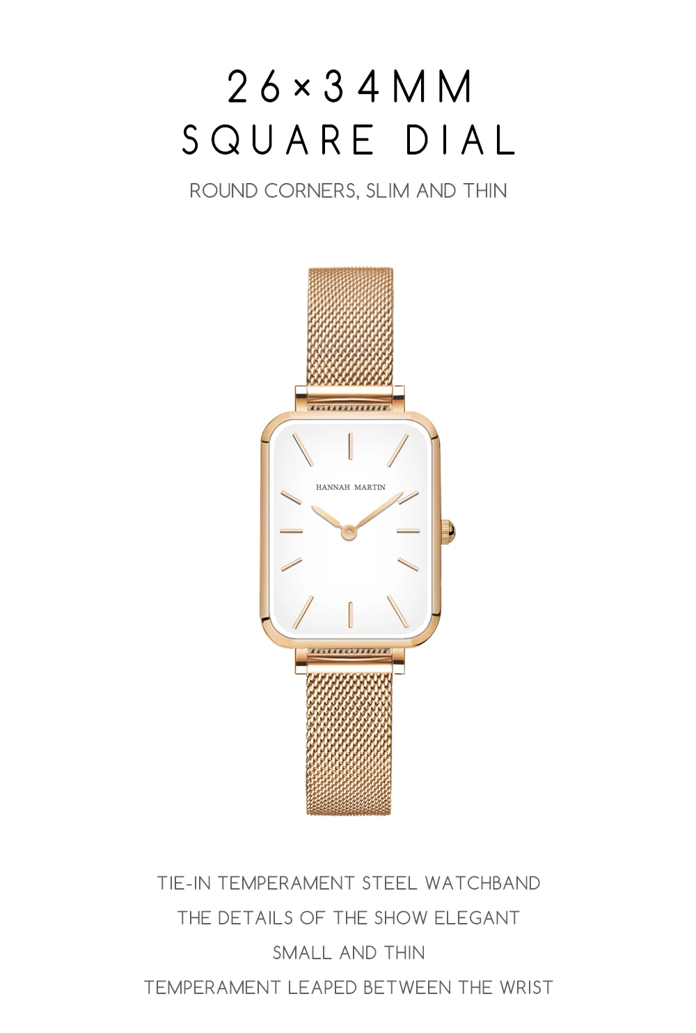 Rectangle Ultrathin Nordic Simple Style Japan Quartz Movement Fashion Stainless Steel Mesh Silvery Bracelet Belt Ladies Watches