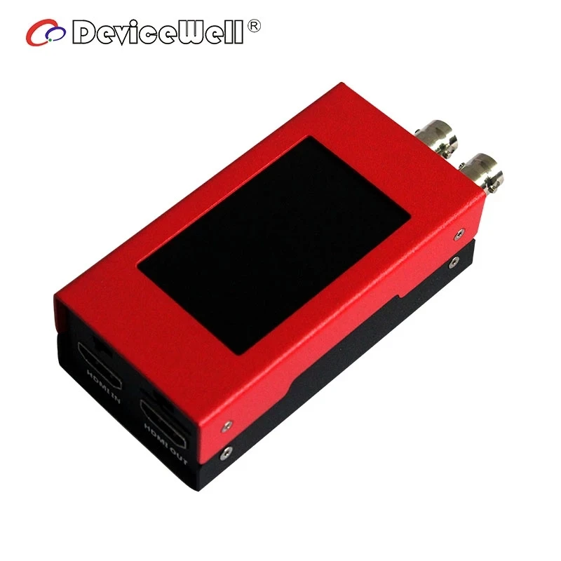 DeviceWell MD1103 Mini Video Converter Mirco Bi Directional SDI/HDMI-compatible with LCD Screen & Speaker & Power Supply