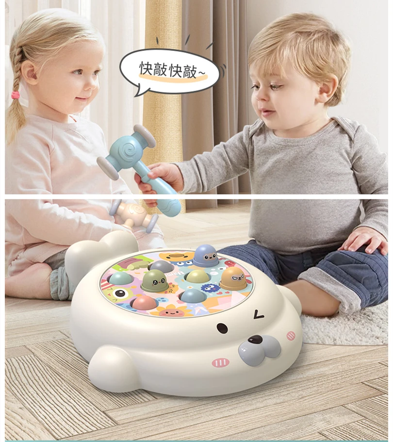 Giocattolo per criceti Puzzle per bambini educazione precoce treno A percussione giocattolo per la coordinazione occhio-mano Whac-A-Mole Toys regalo di natale per bambini