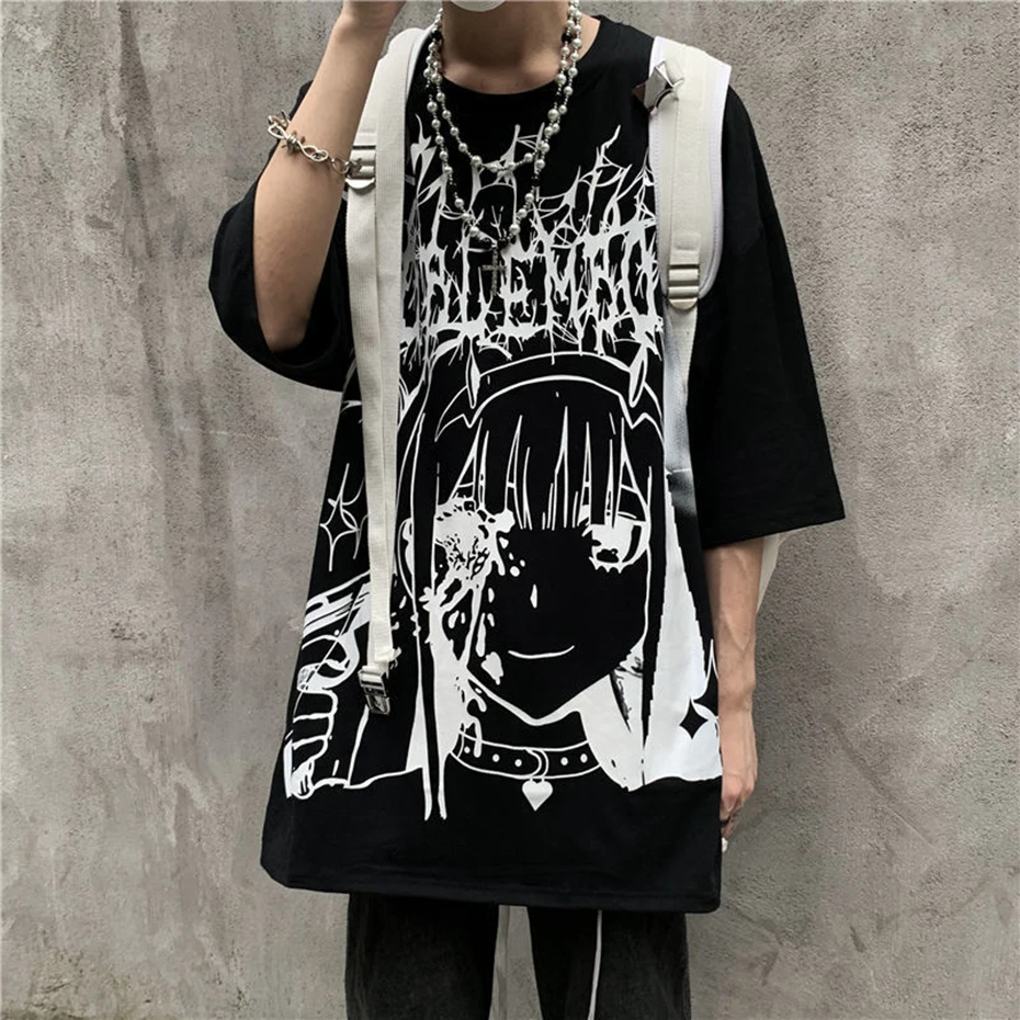 T-shirt gothique Y2k Graphic Strass Graphique à Manches Longues Slim Fit Grunge Blouses Col V Aesthetic T-shirt Top Streetwear, gris, S