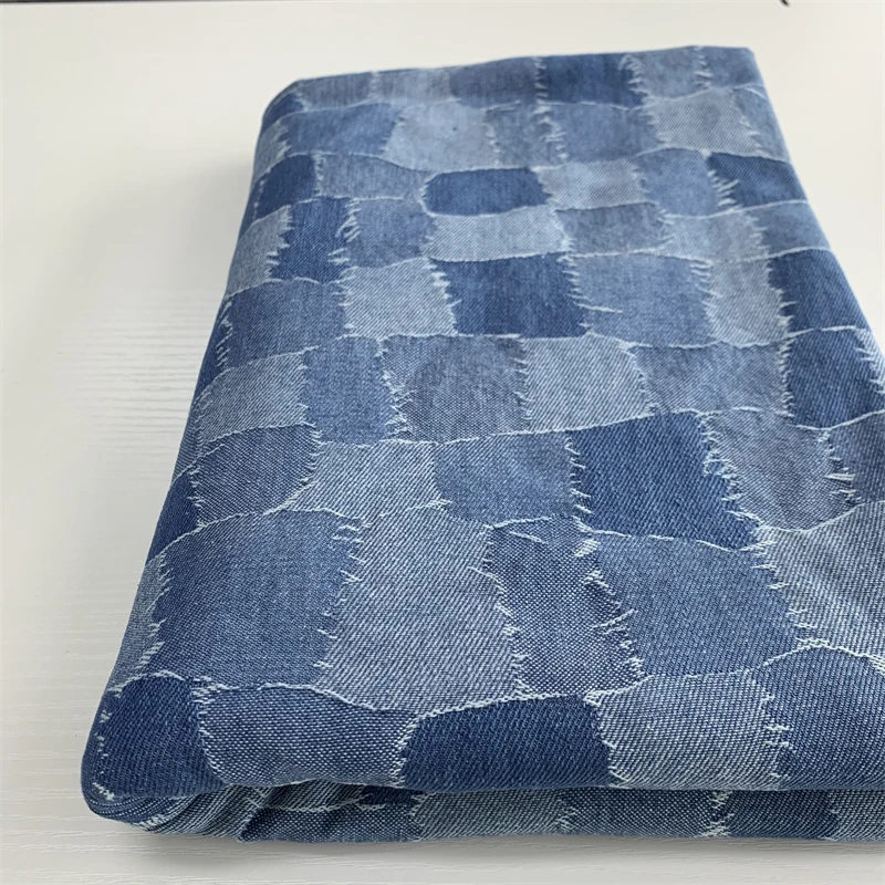 170cm szerokości ciemny niebieski Patchwork bawełna żakardowa tkanina dżinsowa gruba tkanina na dżinsy kurtki szycie projektant tkaniny 0.5 stoczni