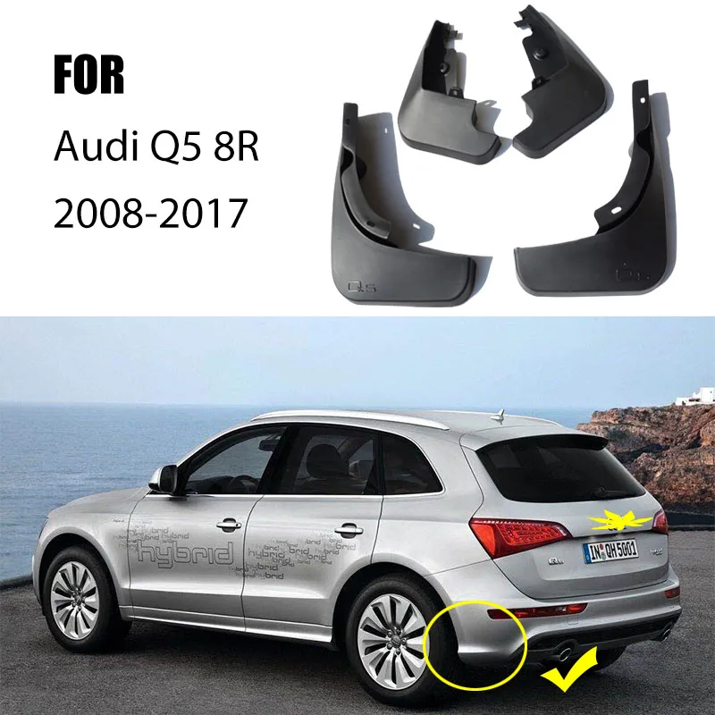 4pcs FOR Audi Q5 8R Mud Flap Guard Fender Mudguards Splash Mudflpas Frnder Mudguard car accessories Auto styline Front Rear