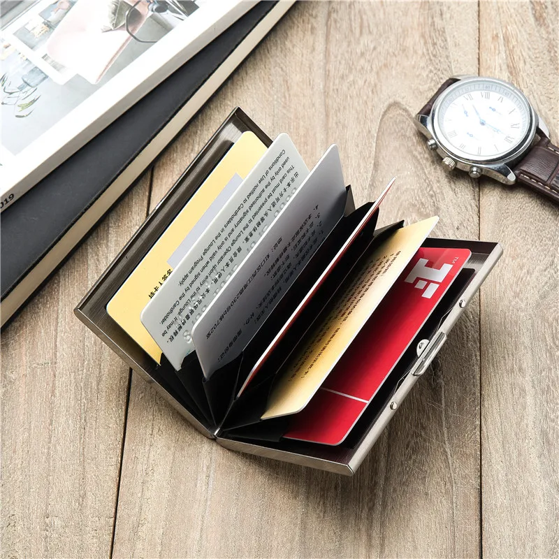 Bycobecy 2024 New Cusomized Name Wallet Card Holder Aluminum Box Case Card Holder Business Wallet Multi Purse Credit Card Holder