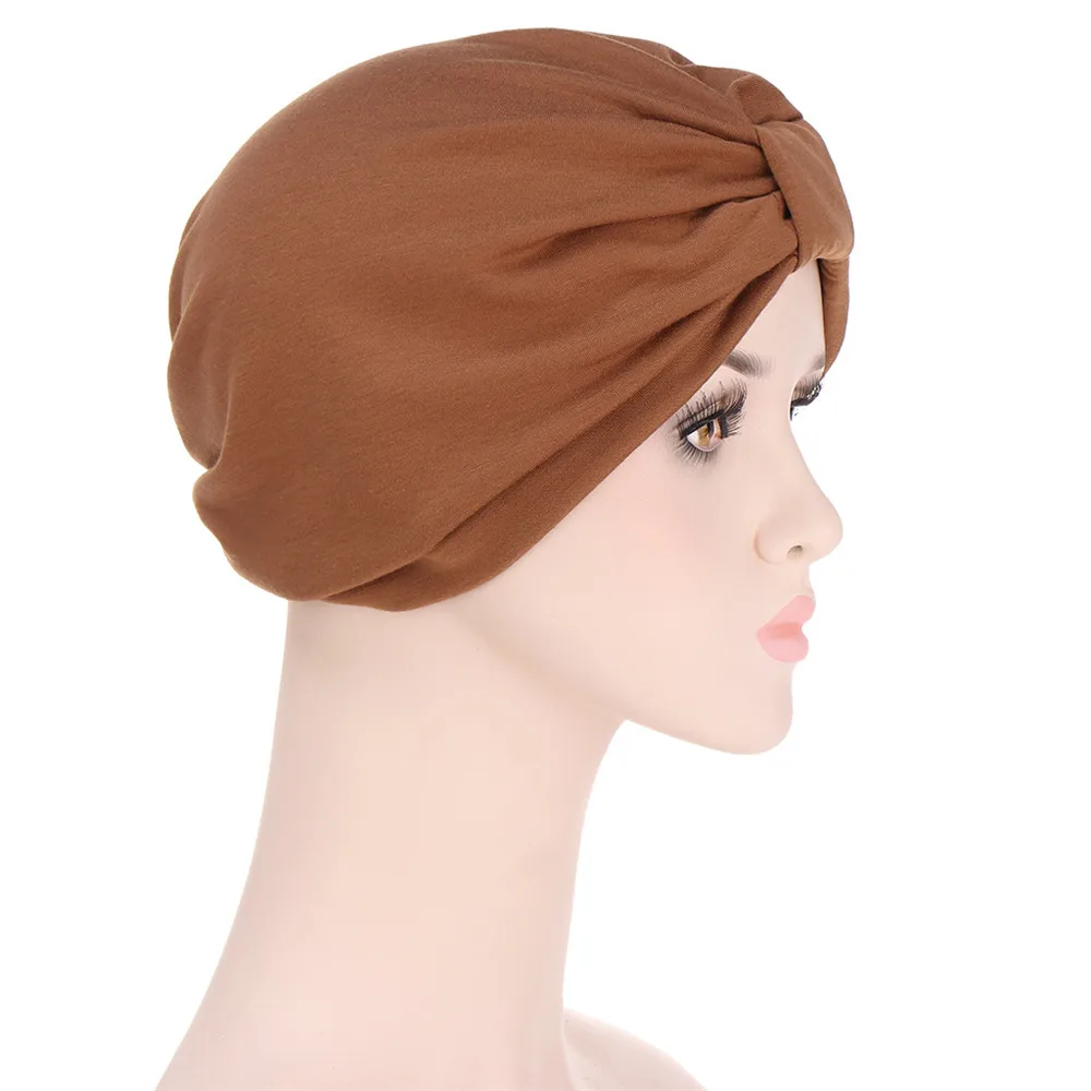 Chapéu muçulmano turbante para mulheres, Twist Hijab, Boné de quimioterapia para adultos, Knot Twist, Headbands turbante, nova moda, 2024