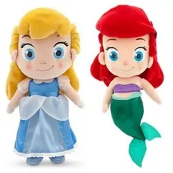Disney Cartoon Movie Frozen Cute Mermaid and Princess Cinderella Plush toy Soft Doll Birthday Present For Child 30cm