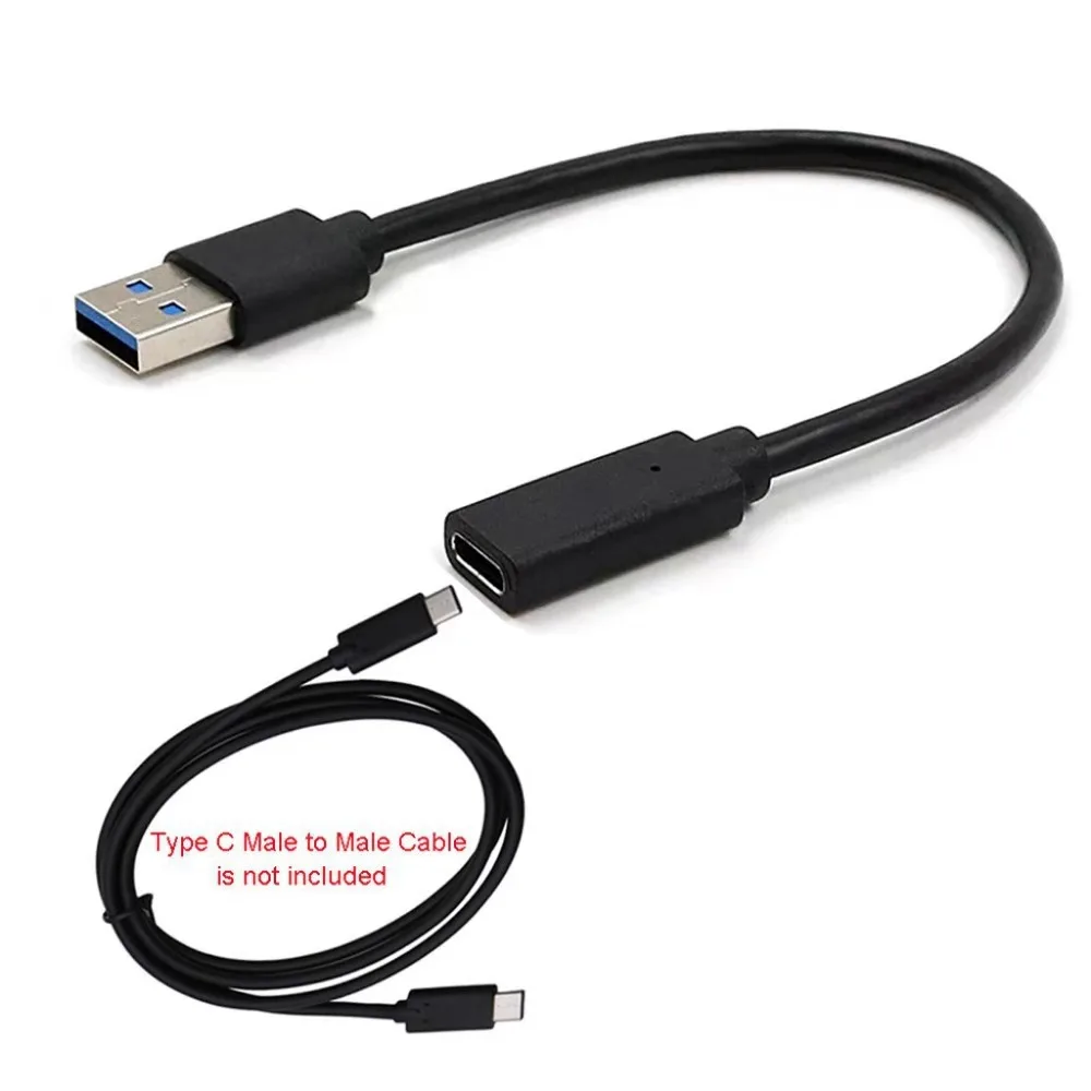 2 sztuk/partia USB 3.1 typ C męski na USB 3.1 typ C żeński przedłużacz kabla danych 20CM