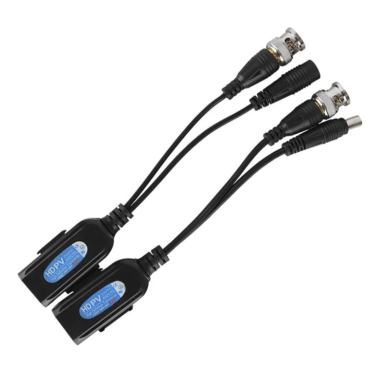 Convertidor de vídeo pasivo Balun BNC a transceptor RJ45 para cámaras 2MP 4MP 5MP 8MP CVI/TVI/AHD, 2 pares