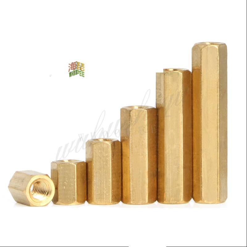 5-50pcs Hex Female to Female M2 M2.5 M3 M4 M5  brass standoff spacer Hexagonal Stud Spacer Hollow Pillars