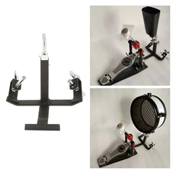 Pedal Cowbell Bracket Adjustable Percussion Cowbell Accessories Pedal for Drum Kit Black