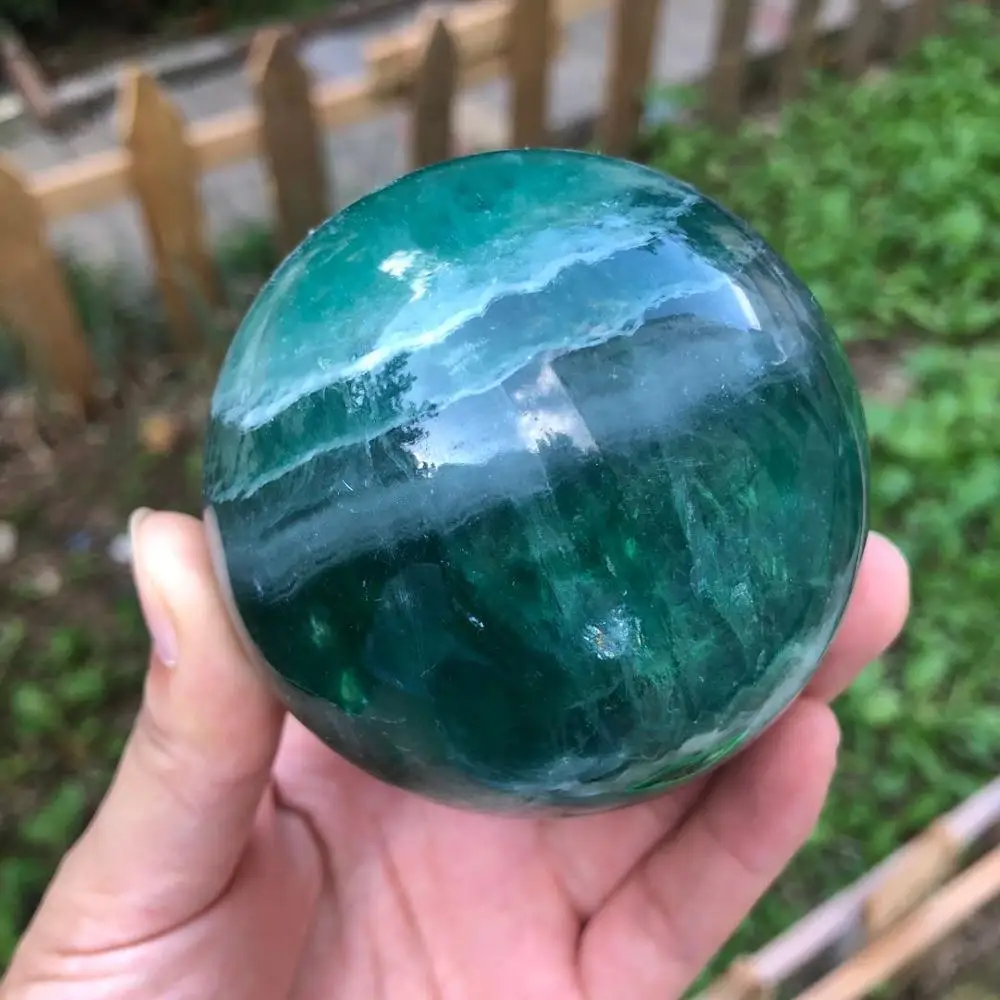 

Natural Green Fluorite Crystal Sphere Reiki Healing Stone And Minerals Quartz Ball Home Decoration