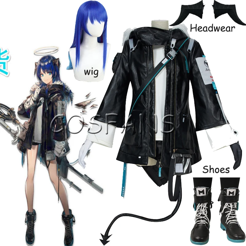 Anime! Arknights Mostima RHODES ISLAND Combat Gear Sorceress Uniform Cosplay Costume Halloween Daily Outfit Women Wigs and shoes