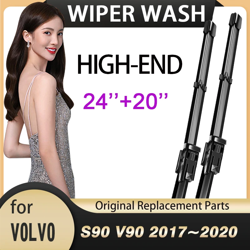 for VOLVO S90 V90 2017~2020 S 90 V Windscreen Wipers T4 T5 T6 T8 D3 D4 D5 AWD Car Wiper Blades Car Accessories 2018 2019