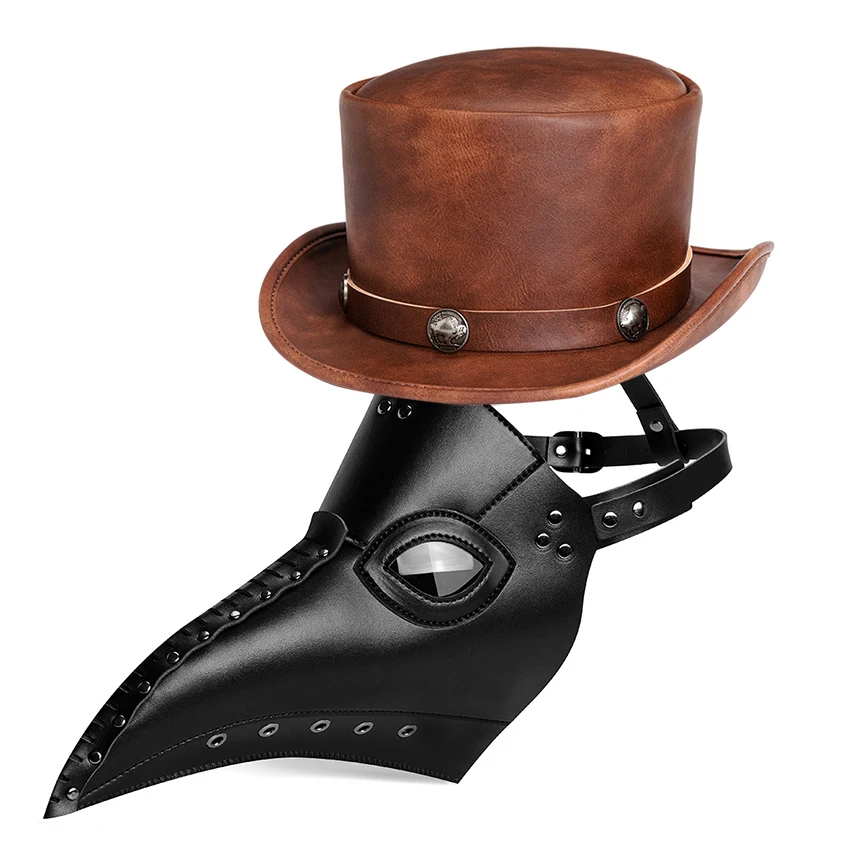 Plague Doctor Raptor Mask Face Halloween Prop Leather Masquerade Steampunks Funny Carnival Female Disguise Fantasy Mask Cosplay