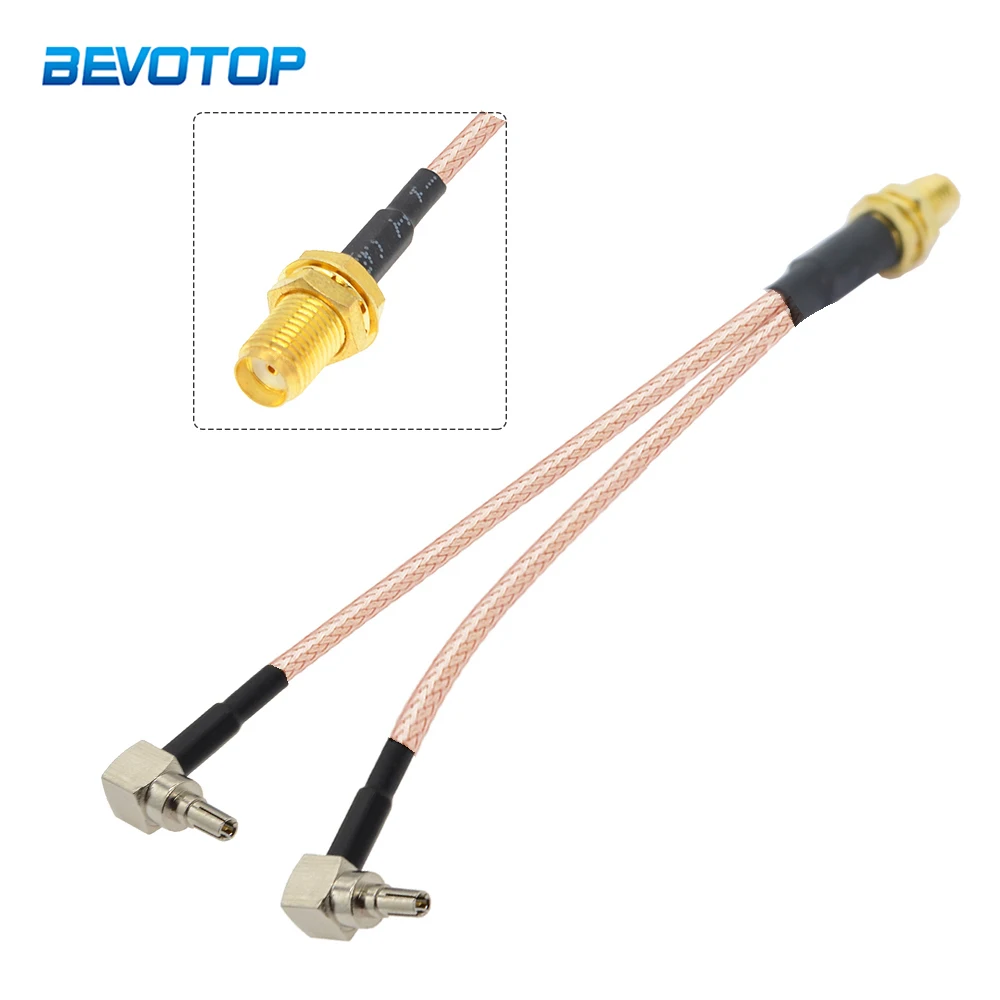 

3G 4G Antenna SMA Female to Dual CRC9/SMA/TS9 Connector Y Type Splitter Combiner RF Coaxial Pigtail Cable for 3G 4G Modem Router