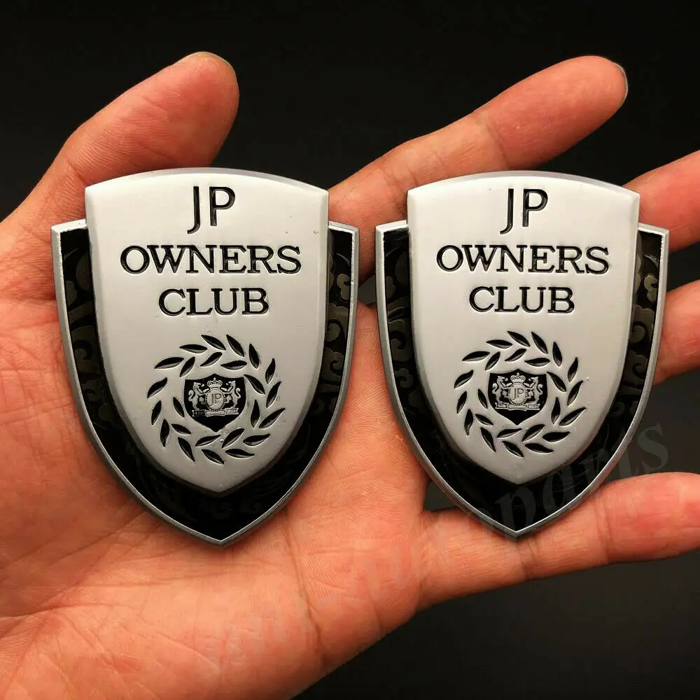 

2x Metal Junction Produce JP OWNERS CLUB VIP JDM Car Emblem Badge Decal Sticker