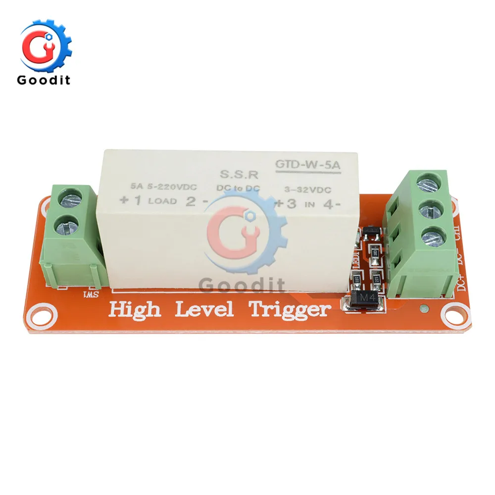 3-32V 1 Channel Relay Module SSR Solid State Relay High Level Trigger 5A For Arduino R3 Relay Module interface Board