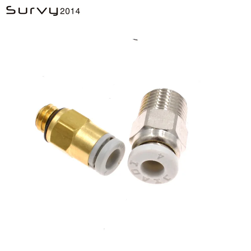 Factory Supply Large Silver And Small Gold Direct Pneumatic Connectors joint 3D printer Parts for 3D printer