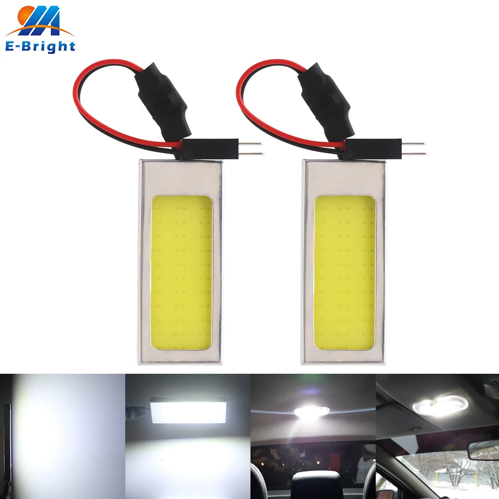 

2pcs Festoon T10 W5W DC 12V 24V COB 36 SMD LED Light Bulbs DOME Reading Car Door License Plate Clearance Lights Indicator White