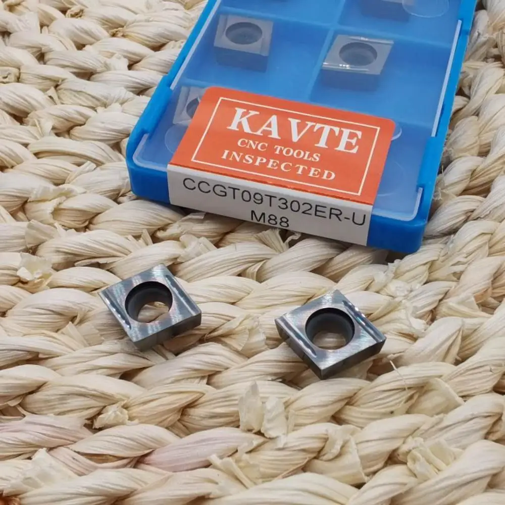 KAVTE 10Pc CCGT060202 CCGT060204 CCGT09T302 CCGT09T304 ER-U EL-U, 다채로운 코팅, 고품질 카바이드 삽입, 스테인레스 스틸