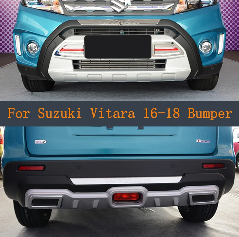 Front + Rear Bumper Protector Guard Skid Plate Fit For Suzuki Vitara 2016 2017 2018