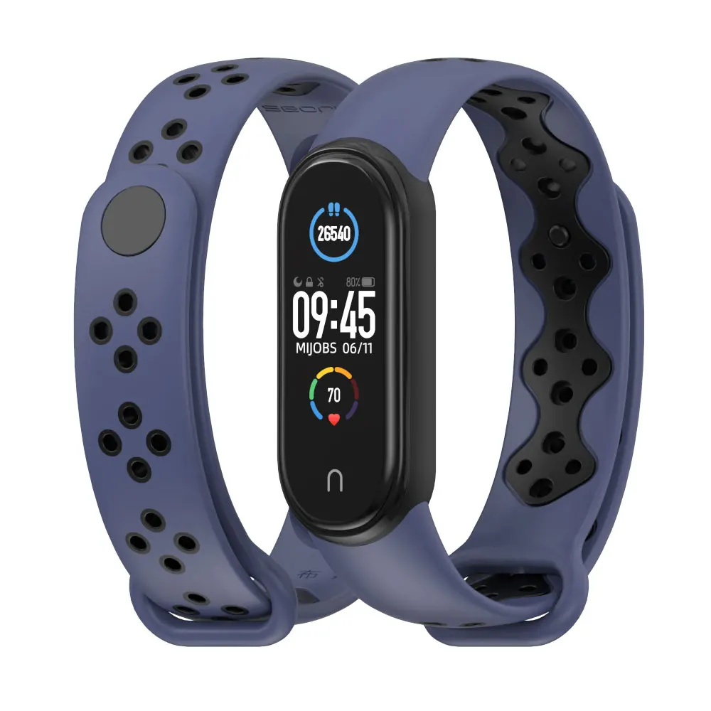 حزام لـ Mi Band 5 سوار معصم رياضي من السيليكون لساعة Xiaomi Band 5 الذكية Correa Miband 5 Opaska Xiomi الإصدار العالمي