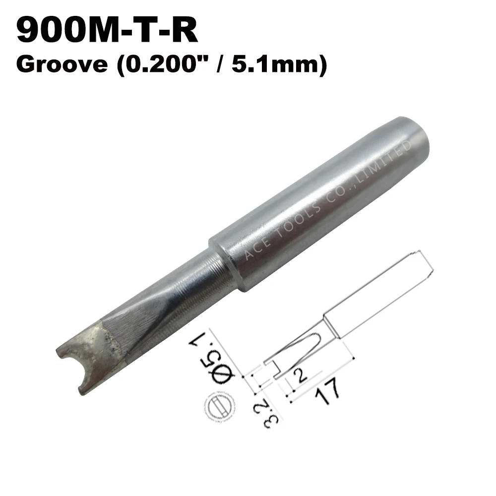 

Soldering Tip 900M-T-R Groove 5.1mm for Hakko 936 907 Milwaukee M12SI-0 Radio Shack 64-053 Yihua 936 X-Tronics 3020 Iron Bit