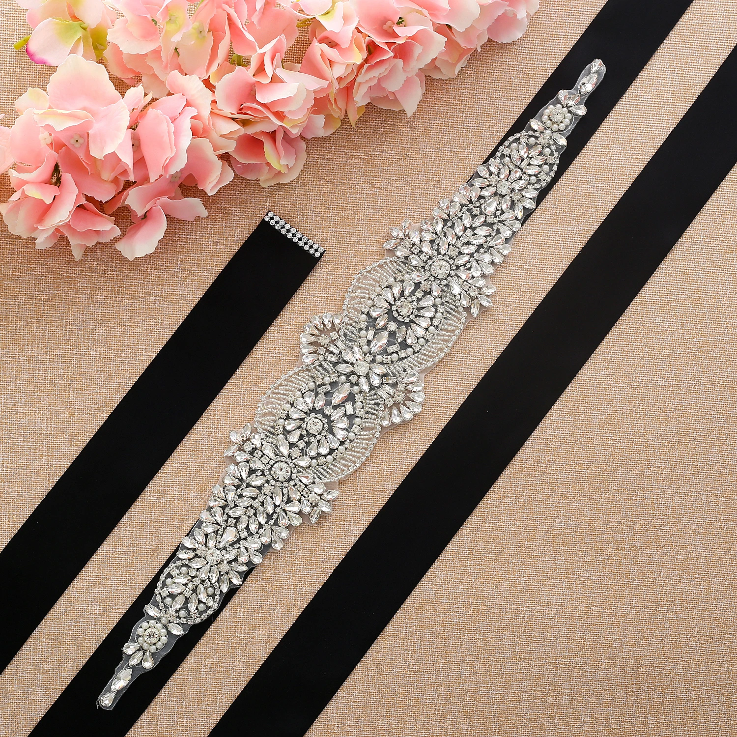 SESTHFAR – ceinture de mariée en strass, argent, diamant, cristal, accessoires de mariage