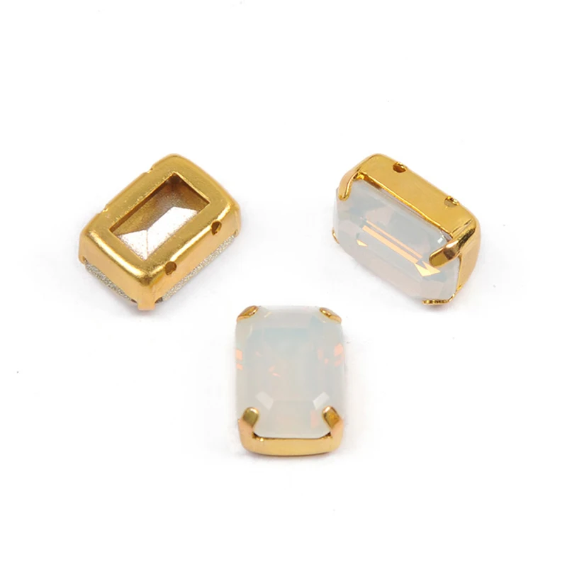 YANRUO 4600 4610 4627 Octagon DIY Crafts Sewing Metal Silver Gold Claw Settings Strass Crystal Rhinestones For Clothing