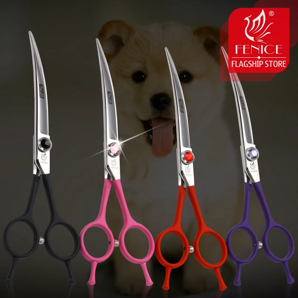 Imagem -02 - Fenice Profissional 6.5 Polegada Pet Tesoura Cão Curvo Grooming Tesoura Tesouras de Corte Makas Tijeras