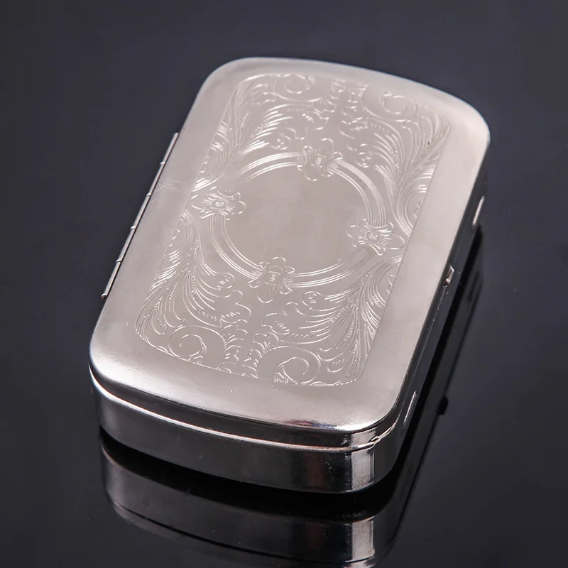 1pcs Silver Tobacco Box Case Humidor Storage For 70mm Rolling Paper Container and Rolling Cigarette c003