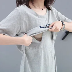 2021 neue Ankunft Frühling und Sommer Trendy Feste Kurze-sleeve Pflege Kleid Kurzen ärmeln D reastfeeding Kleid Lange rock